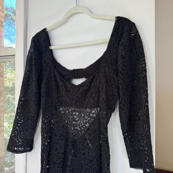 Free People Black Lace Maxi Dress Adored Large New - Picture 7 of 13